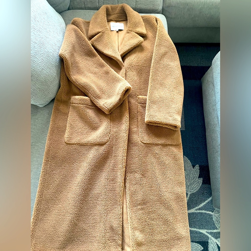 REBECCA MINKOFF Women's Tan Teddy Coat - Size L - EUC